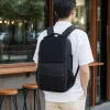 Black simple business casual backpack, suitable for both men and women, lightweight and with large capacity details Picture